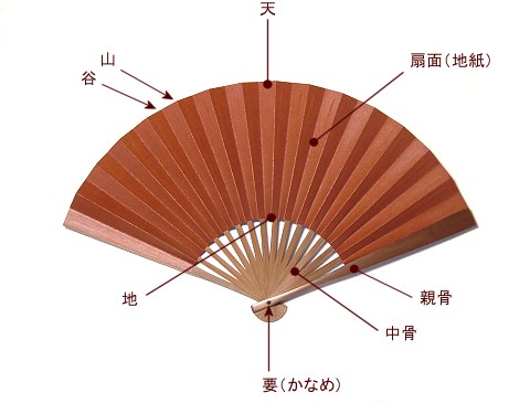 扇子の各部の名称