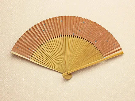 京扇子 箔ちらし(茶)