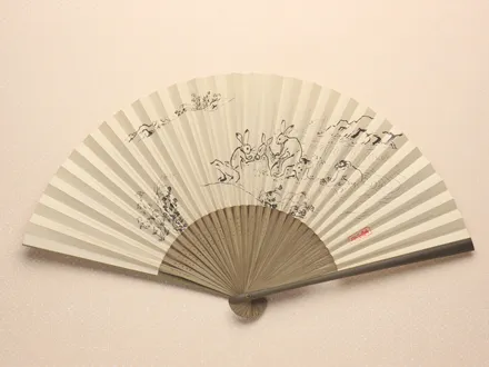 京扇子 鳥獣戯画/茶